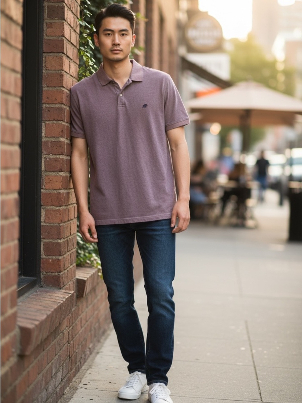 Banana Republic Men's Short Sleeve Polo in Dusty Purple